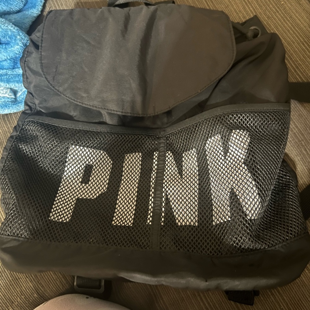 PINK Victoria's Secret Black Backpack Sporty Durable Design